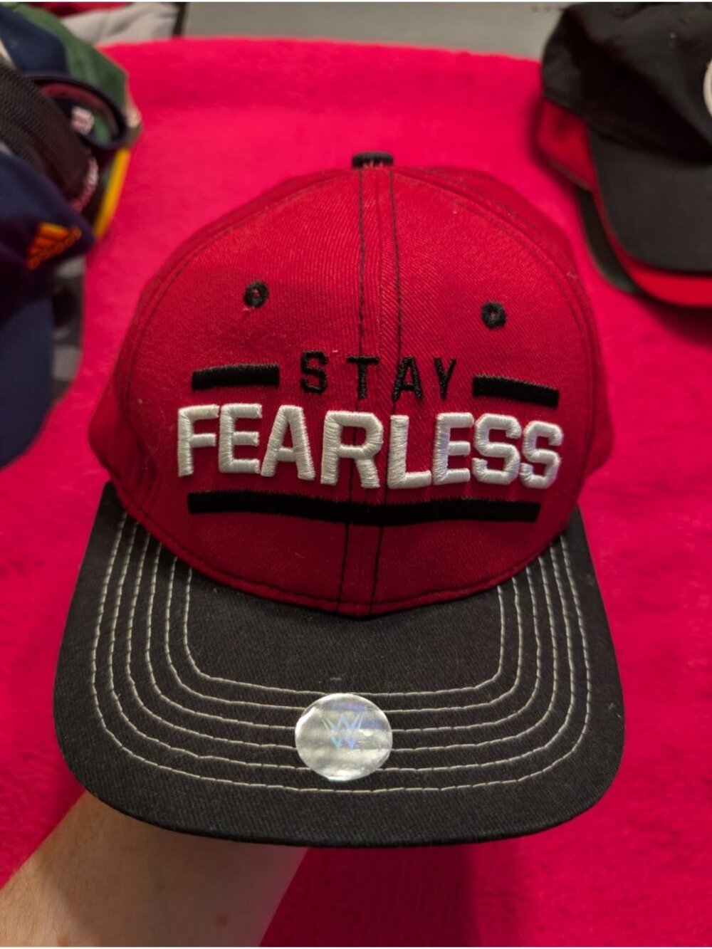 WWE Nikki Bella Stay Fearless Red Black Snapback Hat Wrestling We Run It Cap